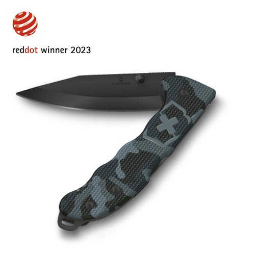 Evoke Alox, Black Oxide Clip-Point, Navy Camouflag